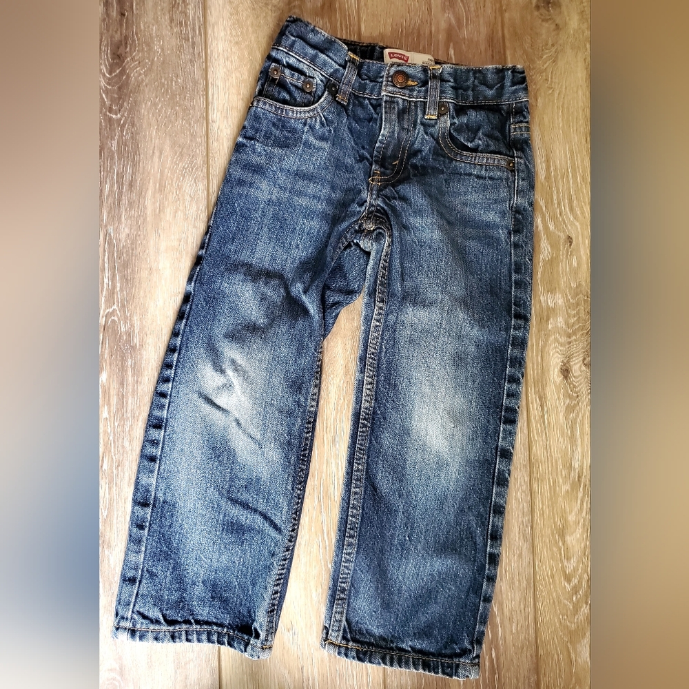 Levi's 505 Regular Toddler Boy Classic Blue Denim Jeans Size 4